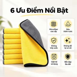 Combo 20 Khăn Lau Đa Năng Microfiber 30x30cm Thấm Hút Nhanh Không Xơ Lau Bếp Kính Ô Tô Nhà Cửa Đa Năng 2