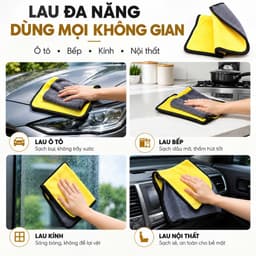 Combo 20 Khăn Lau Đa Năng Microfiber 30x30cm Thấm Hút Nhanh Không Xơ Lau Bếp Kính Ô Tô Nhà Cửa Đa Năng 9