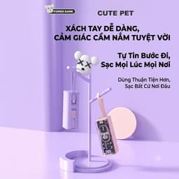 Pin Sạc Dự Phòng Mini Cute Tích Hợp Dây Cáp Sạc Nhanh - Cục Sạc Dự Phòng Trong Suốt  Cho iPhone / Adroid (S02) 3