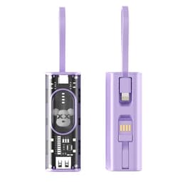 Pin Sạc Dự Phòng Mini Cute Tích Hợp Dây Cáp Sạc Nhanh - Cục Sạc Dự Phòng Trong Suốt  Cho iPhone / Adroid (S02) 5