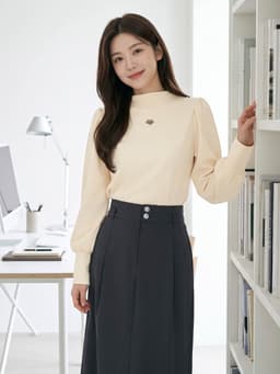 Áo nỉ nữ CARDINA dài tay cổ leo vai bồng đính tag 6ANF06 6