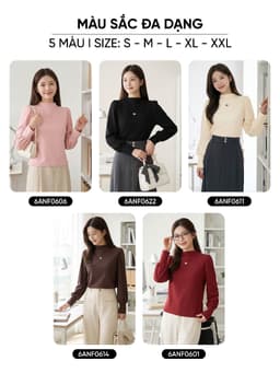 Áo nỉ nữ CARDINA dài tay cổ leo vai bồng đính tag 6ANF06 4