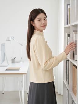 Áo nỉ nữ CARDINA dài tay cổ leo vai bồng đính tag 6ANF06 9