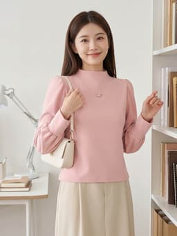 Áo nỉ nữ CARDINA dài tay cổ leo vai bồng đính tag 6ANF06 8