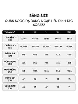 Quần sooc nữ CARDINA chất liệu dạ dáng A cạp liền đính tag  6QSA32 2