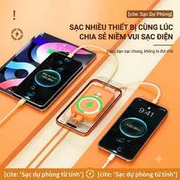 Pin Sạc Dự Phòng Từ Tính Sạc Không Dây 15W Tích Hợp Cáp Sạc Nhanh Kép 22.5W & Chân Đế Gấp Ẩn Cho iPhone Type C (S01) 4