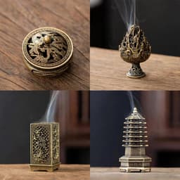 Lư Xông Trầm Mini Bằng Đồng Nhiều Kiểu Dáng Trang Trí Phòng Trà, Không Gian Thiền 1