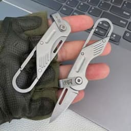 Móc Khóa Titan Đa Năng Tích Hợp Công Cụ Khui Thùng Bưu Phẩm Mini EDC Cao Cấp - Phụ Kiện Cắt Gọt Mở Thùng Hàng Gấp Gọn 6
