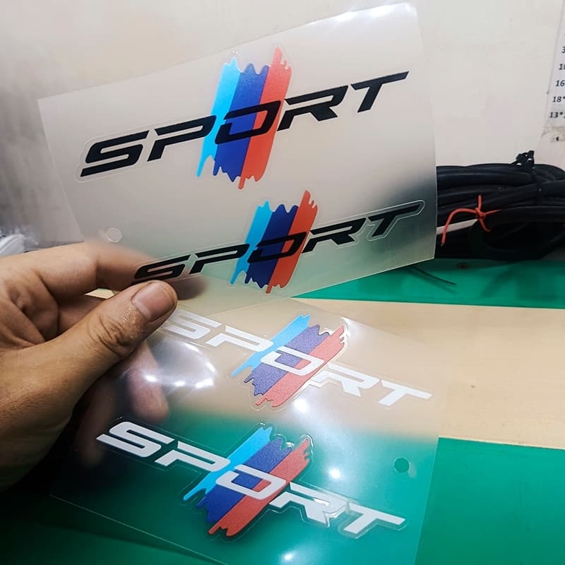 Bộ 2 Tem Nhựa Nổi Sport 3 màu dán trang trí xe các loại