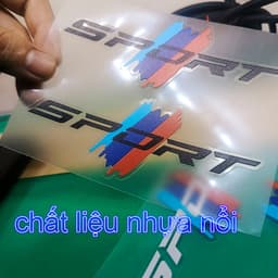 Bộ 2 Tem Nhựa Nổi Sport 3 màu dán trang trí xe các loại 3
