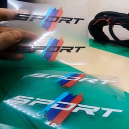 Bộ 2 Tem Nhựa Nổi Sport 3 màu dán trang trí xe các loại 2