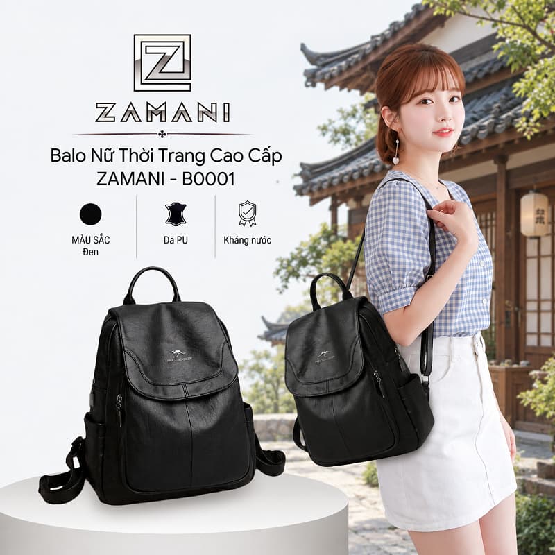 Balo Nữ Da PU Mềm Thích Hợp Đi Học Đi Chơi Hàng Nội Địa Trung ZAMANI BAG Nhập Khẩu B0001