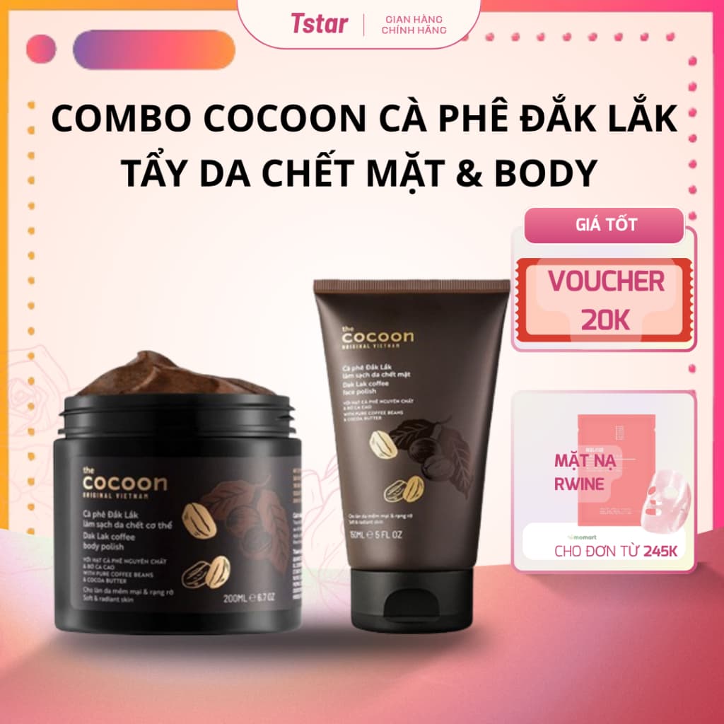 Combo Tẩy Tế Bào Chết Mặt & Body Cocoon Cà Phê Đắk Lắk 150ml + 200ml