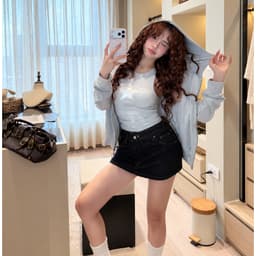 Chân Váy Jean Ngắn Túi Hộp Form A CHEZI HOUSE Dáng Chữ A Tôn Dáng Vải Denim Đẹp Style Hàn Quốc #8912 Màu Xanh Than 1