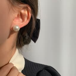Bông Tai Ngọc Trai Tròn 8mm, Khuyên Tai Nụ Ngọc Trai Trắng Nhỏ Xinh Thanh Lịch Phong Cách Hàn Quốc Cho Nữ CEM Xinh 4