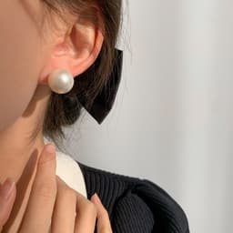 Bông Tai Ngọc Trai Tròn 8mm, Khuyên Tai Nụ Ngọc Trai Trắng Nhỏ Xinh Thanh Lịch Phong Cách Hàn Quốc Cho Nữ CEM Xinh 2