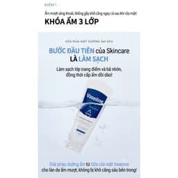 Sữa Rửa Mặt C2Y Vaseline Moisturising Deep Cleasing Foam Sạch Sâu, Cấp Ẩm, Khóa Ẩm 3 Lớp 220ml 8