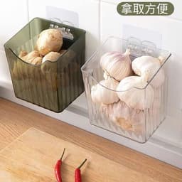 Hộp đựng đồ nhà tắm, phòng bếp đa năng bằng nhựa trong suốt kèm miếng dán tường A1Ti0 7