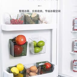 Hộp đựng đồ nhà tắm, phòng bếp đa năng bằng nhựa trong suốt kèm miếng dán tường A1Ti0 8