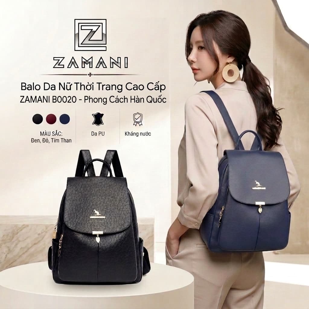Balo Đeo Vai Nữ Hot Da PU Mềm Thích Hợp Đi Học, Đi Chơi Có Móc, Ngăn Kéo, Nội Địa Trung ZAMANI BAG Nhập Khẩu B0020