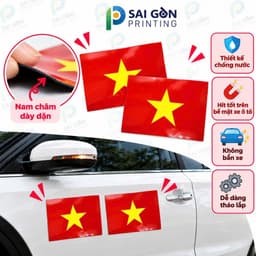 [SGP] Decal Nam Châm Cờ Tổ Quốc Việt Nam Cao Cấp Dành Cho Ô Tô – Tiện Lợi, Dễ Dán, Dễ Tháo 1