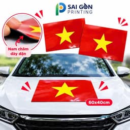 [SGP] Decal Nam Châm Cờ Việt Nam Đế Trắng Cao Cấp Chống Trầy, Trang Trí Ô Tô (60x40cm) 1