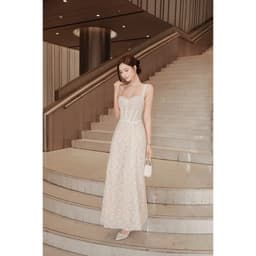 ĐẦM 2S REN HOA NHÍ MAXI  CÚP NGỰC THỜI TRANG THIẾT KẾ 5
