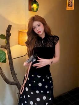 Áo Cánh Tiên Phối Ren Hoa LYNLUX - Áo Kiểu Nữ Chất Rip Cotton Phối Ren Đan Cổ Phong Cách Tiểu Thư Sang Chảnh 4
