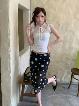 Áo Cánh Tiên Phối Ren Hoa LYNLUX - Áo Kiểu Nữ Chất Rip Cotton Phối Ren Đan Cổ Phong Cách Tiểu Thư Sang Chảnh 9