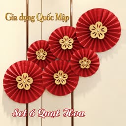 Set 6 quạt xếp đỏ trang trí Tết 2027 nhiều mẫu, Chúc Mừng Năm Mới, Vạn Sự Như Ý 4