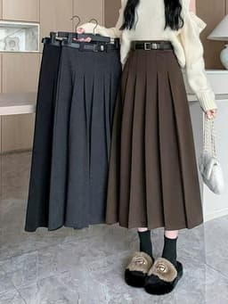 🌷 CHÂN VÁY DẠ XẾP LY DÁNG DÀI HÀN QUỐC – THANH LỊCH, TÔN DÁNG, THỜI TRANG THU ĐÔNG 2