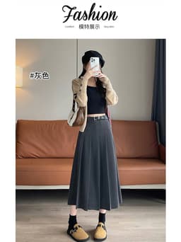 🌷 CHÂN VÁY DẠ XẾP LY DÁNG DÀI HÀN QUỐC – THANH LỊCH, TÔN DÁNG, THỜI TRANG THU ĐÔNG 4