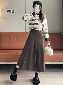 🌷 CHÂN VÁY DẠ XẾP LY DÁNG DÀI HÀN QUỐC – THANH LỊCH, TÔN DÁNG, THỜI TRANG THU ĐÔNG 8