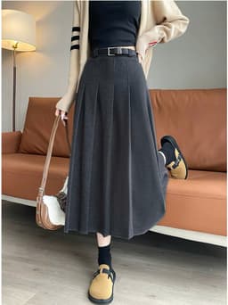 🌷 CHÂN VÁY DẠ XẾP LY DÁNG DÀI HÀN QUỐC – THANH LỊCH, TÔN DÁNG, THỜI TRANG THU ĐÔNG 6