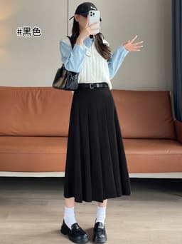 🌷 CHÂN VÁY DẠ XẾP LY DÁNG DÀI HÀN QUỐC – THANH LỊCH, TÔN DÁNG, THỜI TRANG THU ĐÔNG 5