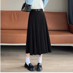 🌷 Chân Váy Dạ Dài Xếp Ly Xòe Vintage Hàn Quốc Thời Trang Thu Đông #6655 1
