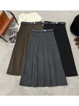 🌷 Chân Váy Dạ Dài Xếp Ly Xòe Vintage Hàn Quốc Thời Trang Thu Đông #6655 10