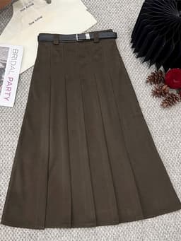 🌷 Chân Váy Dạ Dài Xếp Ly Xòe Vintage Hàn Quốc Thời Trang Thu Đông #6655 8