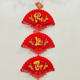 Combo 3 chữ Phúc-Lộc-Thọ hình quạt hình thoi, khánh treo tết ý nghĩa, câu đối trang trí Tết 2027 tặng mơc treo 2