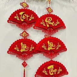 Combo 3 chữ Phúc-Lộc-Thọ hình quạt hình thoi, khánh treo tết ý nghĩa, câu đối trang trí Tết 2027 tặng mơc treo 7