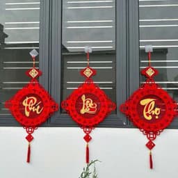 Combo 3 chữ Phúc-Lộc-Thọ hình quạt hình thoi, khánh treo tết ý nghĩa, câu đối trang trí Tết 2027 tặng mơc treo 5