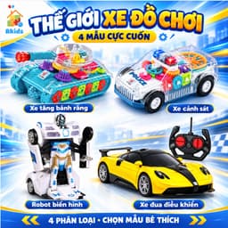 Đồ Chơi Xe Ô tô Cảnh Sát Biến Hình - Phát Sáng, Nhạc, Đèn Nhấp Nháy Cho Bé 1