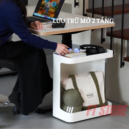 Tủ Di Động Đa Năng HyperWork Ivy Pop 2 Tầng - Kệ Sắt Lưu Trữ Gầm Bàn Làm Việc, Xe Kéo Đa Năng, Decor, Chịu Lực 30kg 2