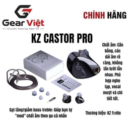 (GearViet) Tai nghe nhét tai IEM KZ Castor Pro  Driver Dynamic (10mm + 10mm) xếp chồng, âm thanh nổi HIFI 1