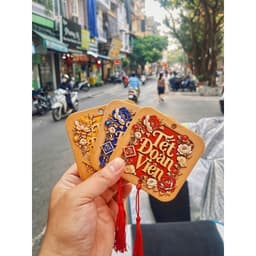 Set 10 Thẻ treo Tết Đoan Viên năm dê phong thủy treo cửa trang trí nhà cửa - Liễn Gỗ Treo Tr 4