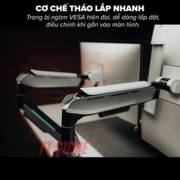 Giá Đỡ Màn Hình Đôi HyperWork T9 Pro II Dual - Tay Đòn Arm 2 Màn Hình 23 - 43 Inch, Tải Trọng Khủng 18kg/Taya 5
