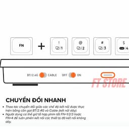 Bàn Phím Không Dây HyperWork SilentKey Mini TS01M - Chống Ồn X-Scissors, 3 Chế Độ Kết Nối 5