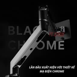 Giá Đỡ Màn Hình HyperWork VS01 VisionX Stealth - Hỗ 22 - 43 Inch, Mạ Chrome Đen Bóng, Tải Trọng Lên Tới 18-20kg 5