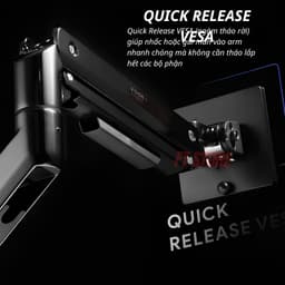 Giá Đỡ Màn Hình HyperWork VS01 VisionX Stealth - Hỗ 22 - 43 Inch, Mạ Chrome Đen Bóng, Tải Trọng Lên Tới 18-20kg 7