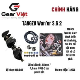 (Gear Việt) Tai nghe nhét tai In Ear IEM Tangzu Wan'er SG 2 bản tiêu chuẩn đen và trắng 2